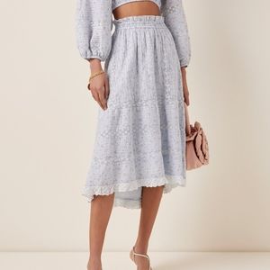 Loveshackfancy light blue eponda midi skirt